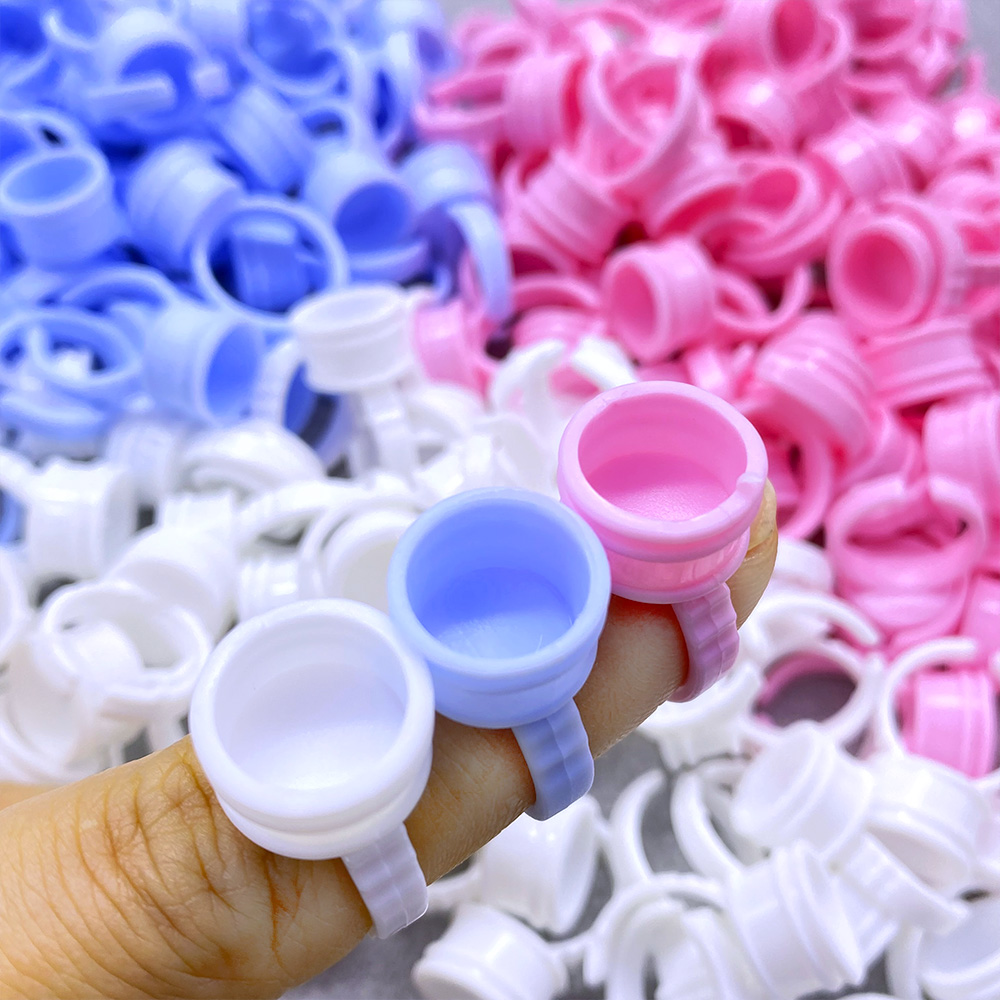 Eyelash Extension Glue - 100Pcs Disposable Glue Ring Cup For