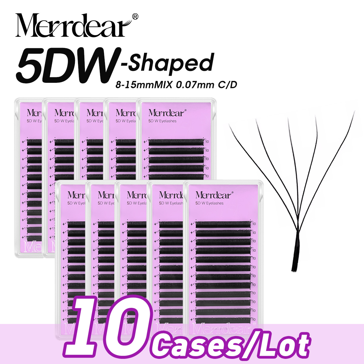 Eyelash Extension Double Volume - MerrdearWholesale 10trays/set YY False Eyelashes Double