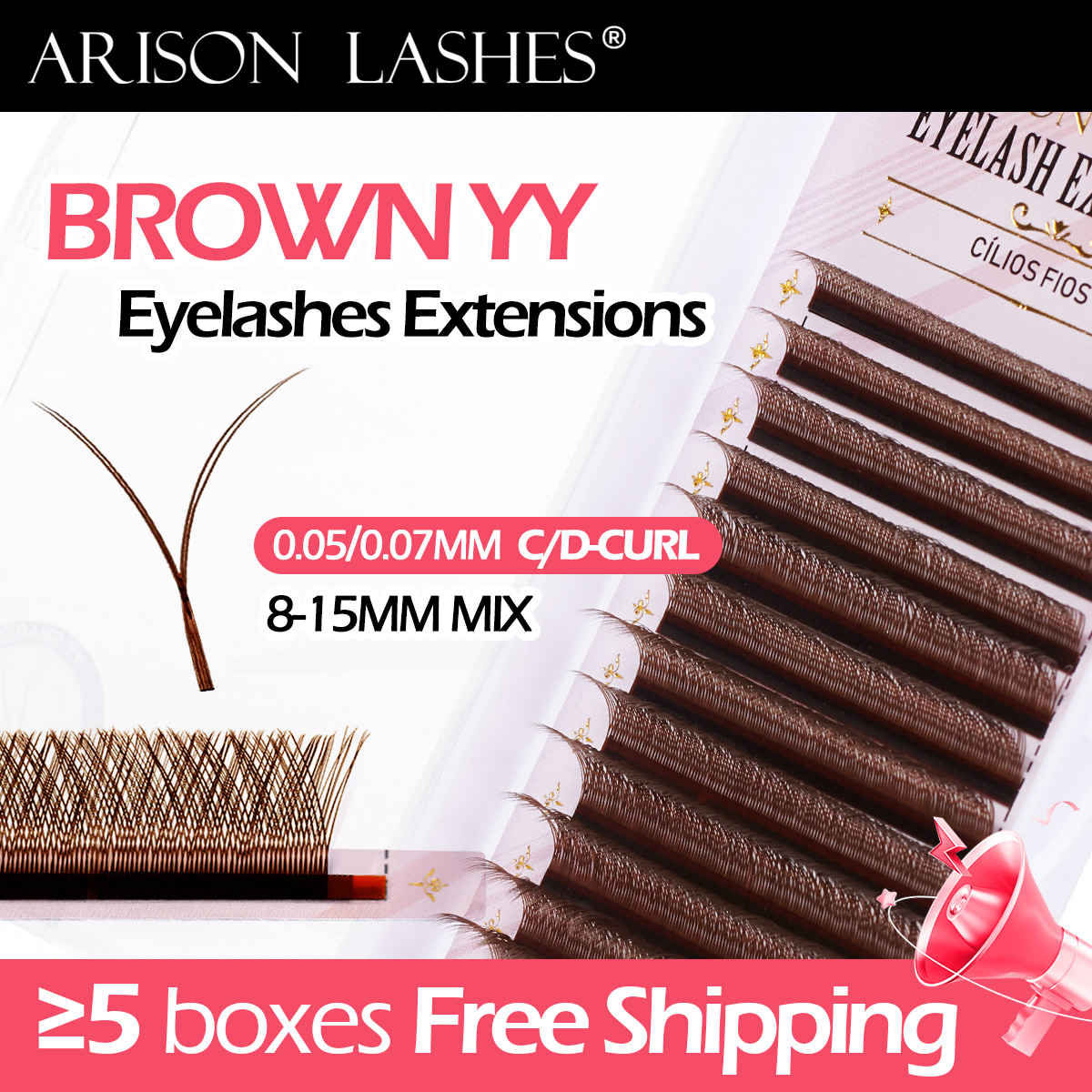 ARISON Brown 2D YY Lashes Doub – Eyelash Extension Double Volume Bewertung und Preis