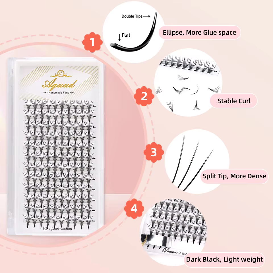 AGUUD Camellia Premade Fans La – Eyelash Extension Double Volume Bewertung und Preis